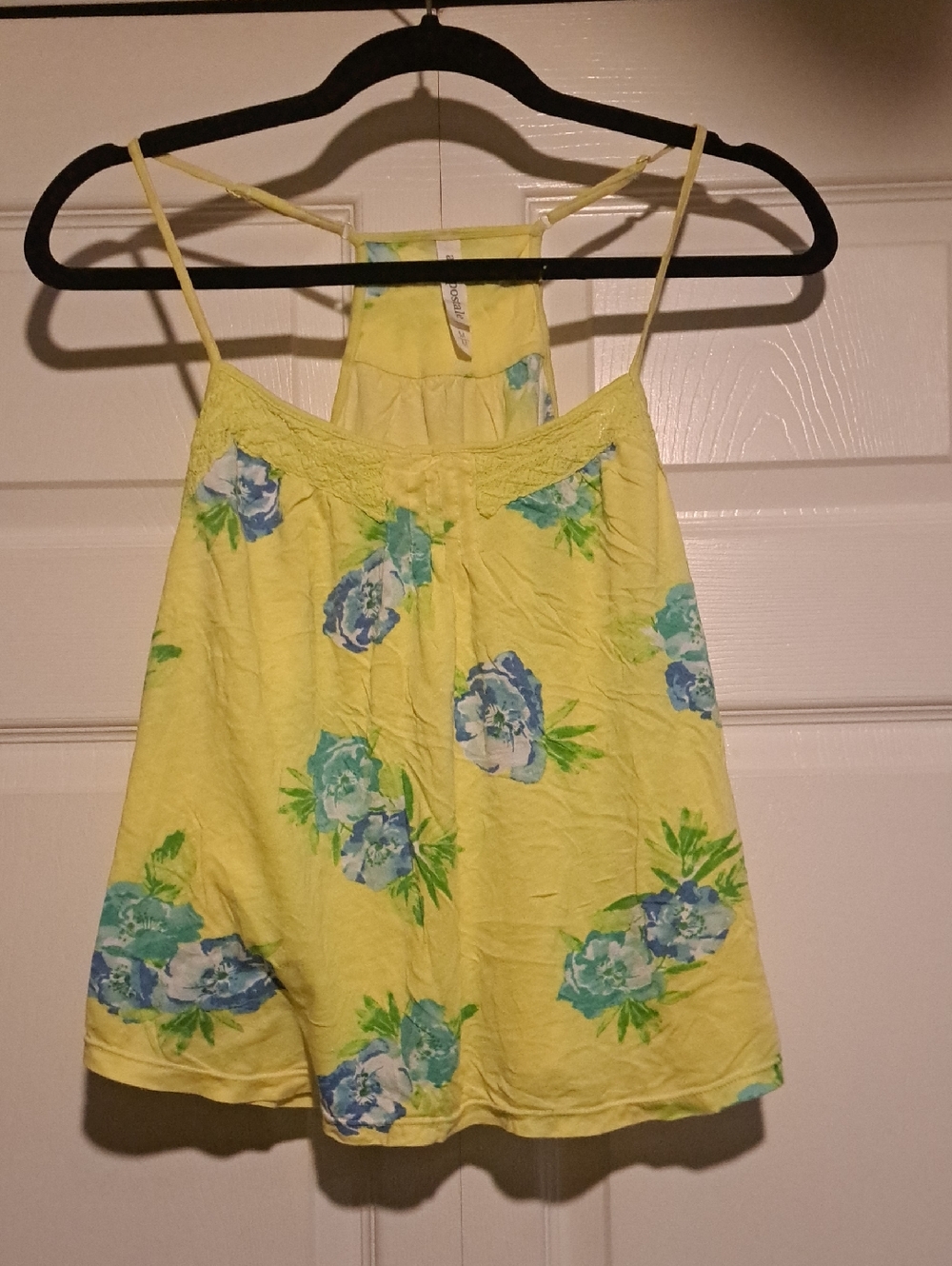 🌼 Aeropostale Yellow & blue Floral Spaghetti Strap Tank Perfect 4 the Beach